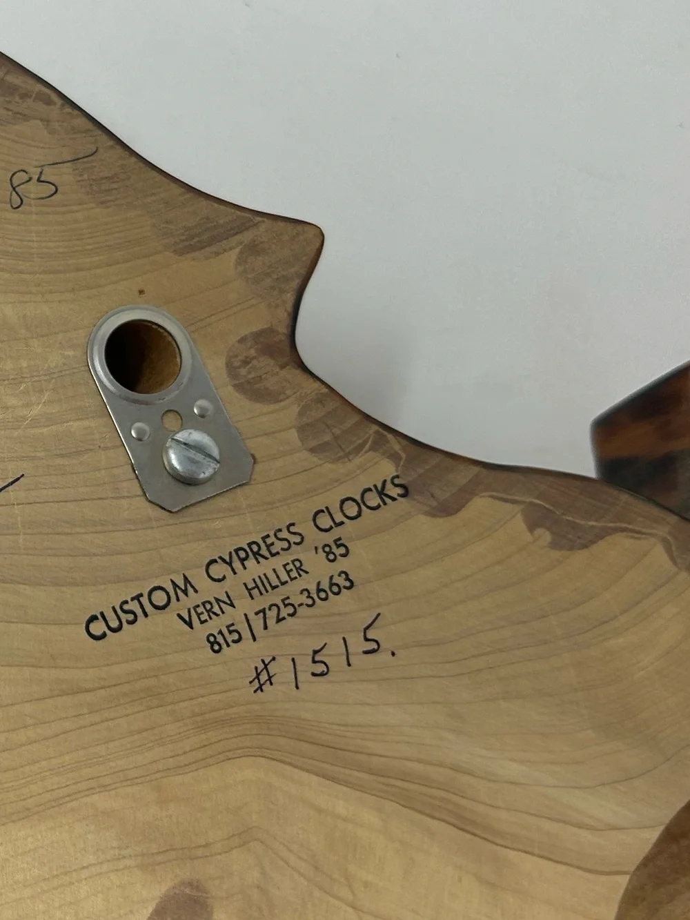 Cypress Wood Clock Violin Vintage and Unique 1985